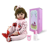 24" Beautiful Reborn Baby Girl Doll In Cute Ladybug Pajamas