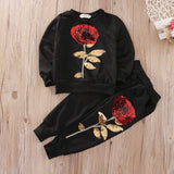 Girls 2Pc Fashion Rose Set