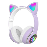 Noise Cancelling Wireless Headphones with RGB Led Light, Foldable Soft Memory Earmuffs, Bluetooth 5.0