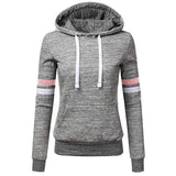 Girls Hooded Stripe Pullover Sweatshirt With Pockets