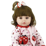 24" Beautiful Reborn Baby Girl Doll In Cute Ladybug Pajamas