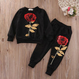 Girls 2Pc Fashion Rose Set