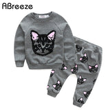 Toddler Girl Kitty Sweatshirt and Pants Set