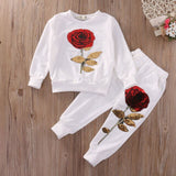 Girls 2Pc Fashion Rose Set