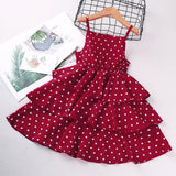 Girls Fashion Shirt & Spaghetti Strap Polka Dot Dress 2Pc Combo. (Dress Also Available As 1Pc))