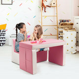 Kids Multi-functional 2 Seat Couch, Table, & Chair Set With Storage Box