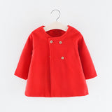 Double Breasted Girls Woolen Coats Autumn Winter Trench Jacket Coat 2-6Yrs Children Clothes For Kids Outerwear Birthday Present