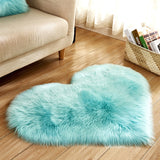 Heart Shape Fluffy Washable Faux Fur Rug For Kid's Bedroom