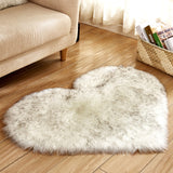 Heart Shape Fluffy Washable Faux Fur Rug For Kid's Bedroom