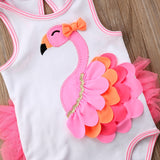 Baby Girl Pretty Pink Flamingo Bathing Suit