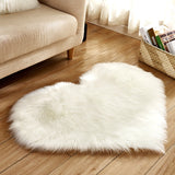 Heart Shape Fluffy Washable Faux Fur Rug For Kid's Bedroom