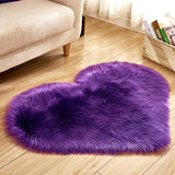 Heart Shape Fluffy Washable Faux Fur Rug For Kid's Bedroom