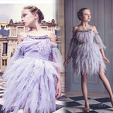 Girls Elegant Fashion Tulle & Tassels Party Dress