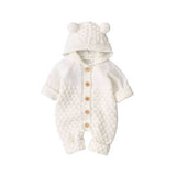 Cute Bear Ear Hooded Knit Rompers