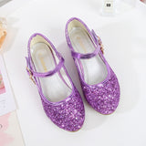Girls High Heels Leather Princess Shoes