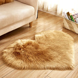 Heart Shape Fluffy Washable Faux Fur Rug For Kid's Bedroom