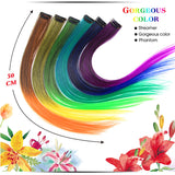 5PC Synthetic Clip-In Color Hair Extensions.