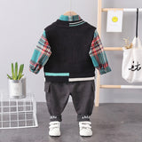 Baby Boys Stylish 3pc Set. Vest/Cardigan, Shirt, & Pants. Ages 9M-4T