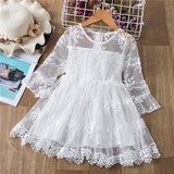 Girls Elegant Spring & Summer Embroidery Lace Dresses. Ages 3T-8Yrs