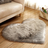 Heart Shape Fluffy Washable Faux Fur Rug For Kid's Bedroom