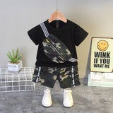 Baby Boys 2Pc Camouflage Bag Sport T-shirt & Shorts set.