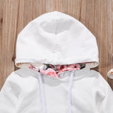 Baby Girls Pretty Flowers Hoodie, Headband & Sweat Pants Set