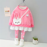 Baby Girls Playful 2Pc, Rabbit Purse Sweater and Tights Sets.