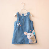 Girls Sleeveless Denim Vest Dress. 2T-6Y