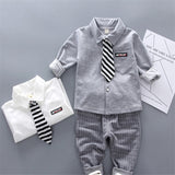 Boys Stylish 2Pc Casual Shirt, Tie & Pants Set