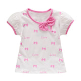 Baby Girl Short Sleeve Bow Printed Pattern T-Shirt