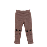 Cute Girls Cat Print Stretchy Warm Leggings