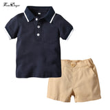 Baby Boy 2Pc Short Sleeve Polo & Shorts Set. 3M~24M