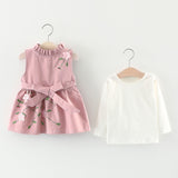 Cute Baby Girls Long Sleeved T-Shirt & Dress 2pc Set