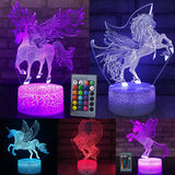 Remote & Touch Control 3D LED Night Light Unicorn-series 7 / 16 Color Change LED Desk Lamp