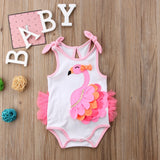 Baby Girl Pretty Pink Flamingo Bathing Suit