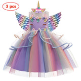 Baby Girls Pastel Rainbow Unicorn Tutu Princess Party Dresses. Ages 3T-10Yrs