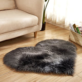 Heart Shape Fluffy Washable Faux Fur Rug For Kid's Bedroom