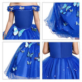 Girl Princess Blue Sleeveless Mesh Ball Gown (and Princess Accessories)