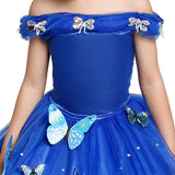 Girl Princess Blue Sleeveless Mesh Ball Gown (and Princess Accessories)