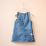 Girls Sleeveless Denim Vest Dress. 2T-6Y