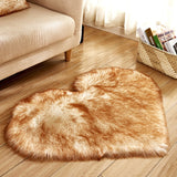 Heart Shape Fluffy Washable Faux Fur Rug For Kid's Bedroom