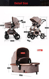 Modern and Fashionable 3 in 1 Portable Baby Stroller