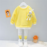 Baby Girls "Pocket Buddy", Ruffle Trimmed Sweat Shirt and Tights Set