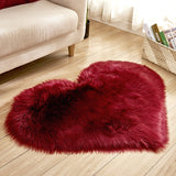 Heart Shape Fluffy Washable Faux Fur Rug For Kid's Bedroom