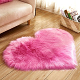 Heart Shape Fluffy Washable Faux Fur Rug For Kid's Bedroom