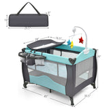 Baby Joy 3 in 1 Portable Baby playpen & Infant Nursery Center w/ Music Box