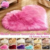 Heart Shape Fluffy Washable Faux Fur Rug For Kid's Bedroom