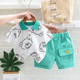 Baby Boys TeddyBear T-Shirt & Shorts 2Pc Set