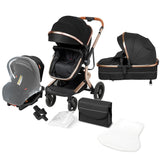 Multifunction 5-IN-1 Baby Stroller Portable Pram High Landscape Infant Cart Luxury Baby Carriage With Car Seat Base