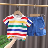 Baby Boys Cute Cartoon Dinosaur Fashion T-shirt, Shorts & Bag Combo Set